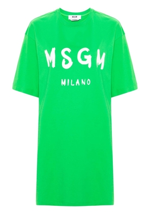 MSGM logo-print cotton T-shirt dress - Green