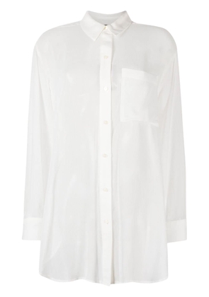 DKNY semi-sheer long-sleeve shirt - White
