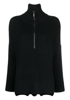 Société Anonyme zip-up chunky-knit jumper - Black