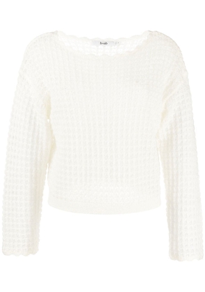 b+ab open-knit long-sleeve jumper - White