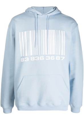 VTMNTS 'Big Barcode' cotton-blend hoodie - Blue
