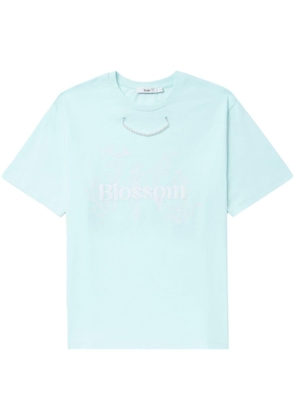 b+ab Blossom pearl-embellished T-shirt - Blue
