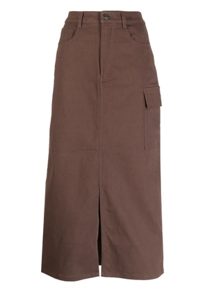b+ab high-waisted midi skirt - Brown