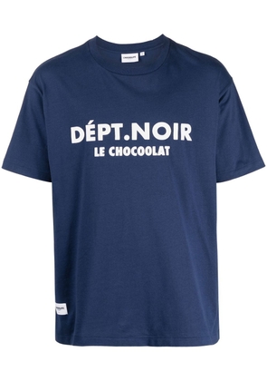 CHOCOOLATE logo-detail graphic-print cotton T-shirt - Blue