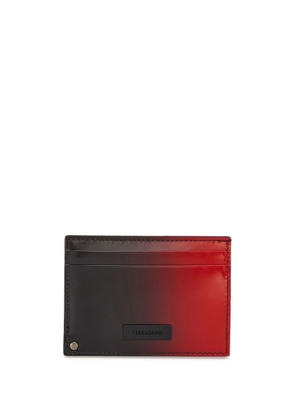 Ferragamo gradient-effect patent-finish card holder - Red
