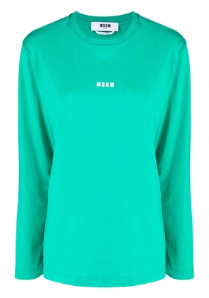 MSGM logo-print cotton sweatshirt - Green