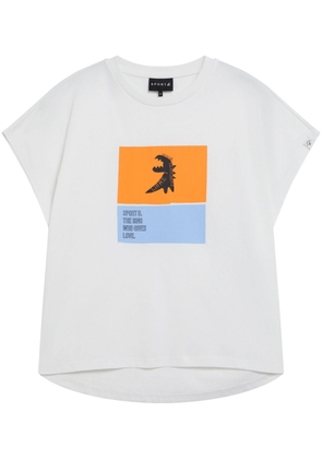 SPORT b. by agnès b. Dino-print cotton T-shirt - White