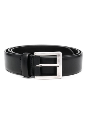 Moorer buckle-fastening leather belt - Black