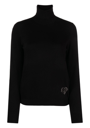 LIU JO logo-embellished roll-neck jumper - Black