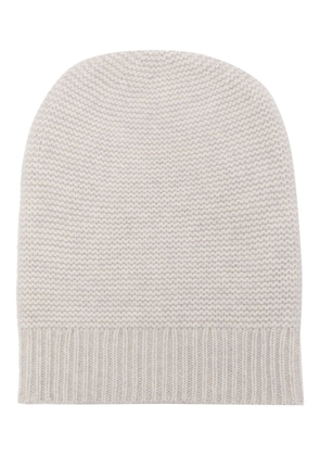 N.Peal contrast-panel knitted beanie - Grey