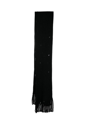 Roberto Cavalli cable-knit wool scarf - Black
