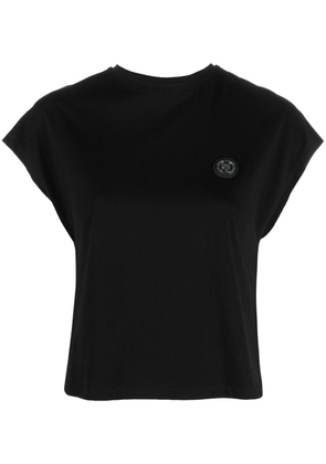 Plein Sport logo-print cropped T-shirt - Black