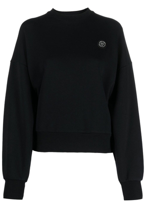 Plein Sport appliqué-logo cotton sweatshirt - Black