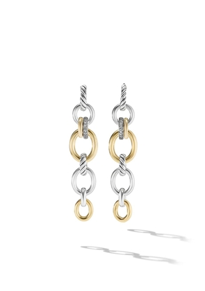 David Yurman 18kt yellow gold Mercer chain drop earrings - Silver