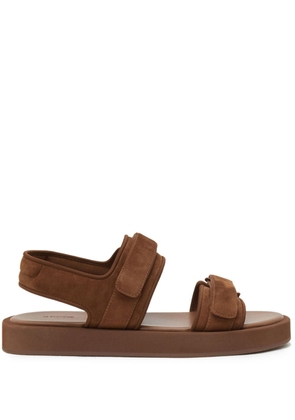 12 STOREEZ touch-strap suede sandals - Brown