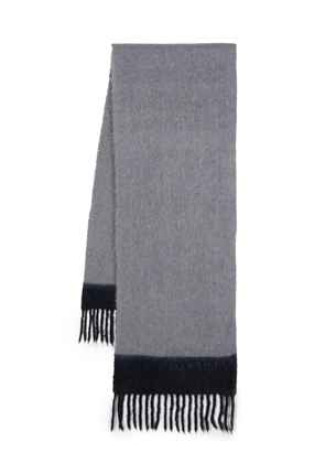 MARANT logo-embroidered two-tone scarf - Grey