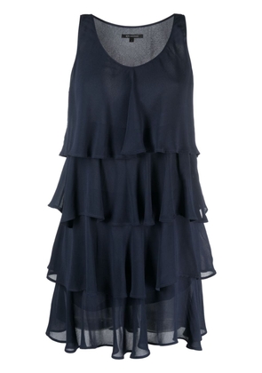 Armani Exchange ruffled crepe short dress - Blue