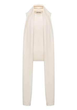 12 STOREEZ asymmetric wool-cashmere top - White