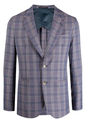 Paul Smith check-pattern wool blazer - Blue