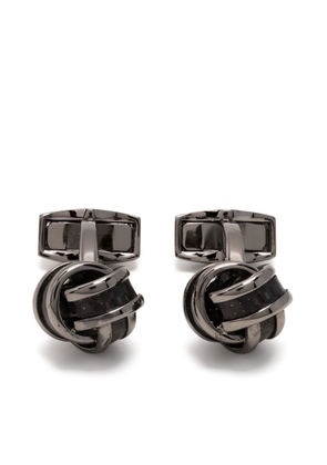 Tateossian Knot gunmetal-plated cufflinks - Black
