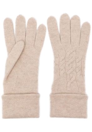 N.Peal cable-knit cashmere gloves - Neutrals