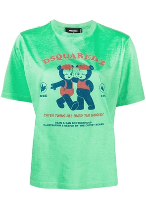 Dsquared2 slogan-print cotton-jersey T-shirt - Green