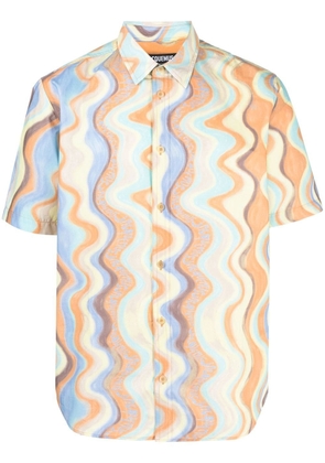 Jacquemus wave stripe-print cotton shirt - Yellow