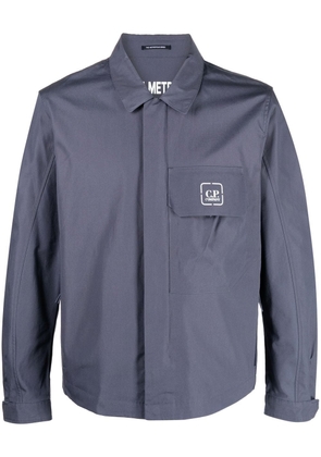 C.P. Company logo-print cotton shirt jacket - Blue