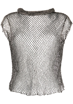 Rachel Gilbert Knox V-neck mesh top - Silver
