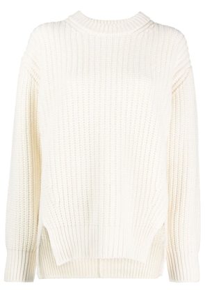 Moncler logo-patch wool jumper - White