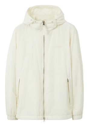 Burberry logo-print hooded jacket - White