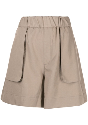 izzue high-waisted elasticated-waistband shorts - Brown