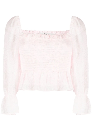 b+ab floral-print textured blouse - Pink
