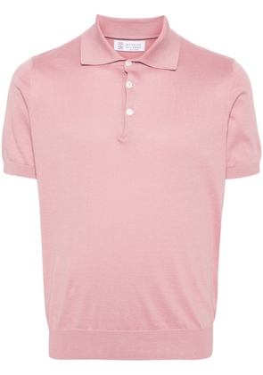 Brunello Cucinelli short-sleeve knitted polo shirt - Pink