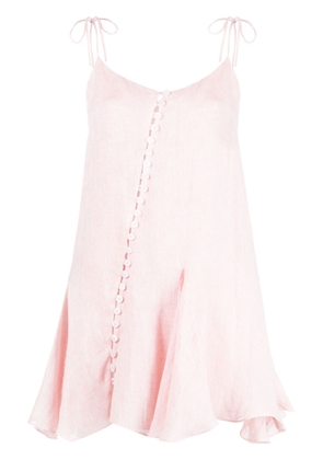 PNK asymmetric flared linen minidress - Pink