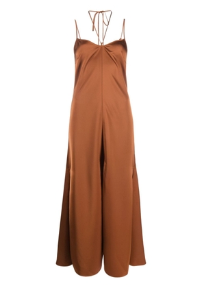 There Was One halterneck satin midi dress - Brown