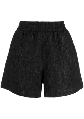 b+ab elasticated-waistband textured shorts - Black