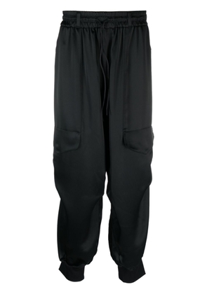 Y-3 high-shine tapered cargo trousers - Black