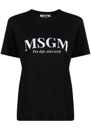 MSGM embroidered-logo cotton T-Shirt - Black