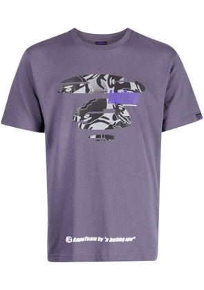 AAPE BY *A BATHING APE® logo-print cotton T-shirt - Purple