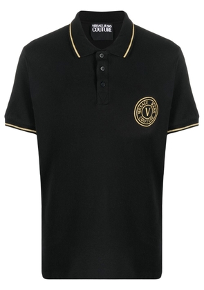 Versace Jeans Couture logo-patch polo shirt - Black