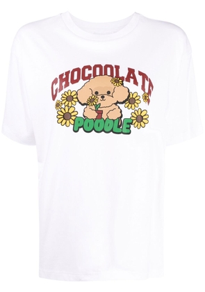 CHOCOOLATE Chocoolate Poodle print T-shirt - White
