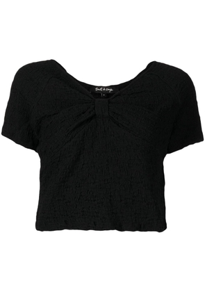 tout a coup crinkled-effect fitted cropped blouse - Black