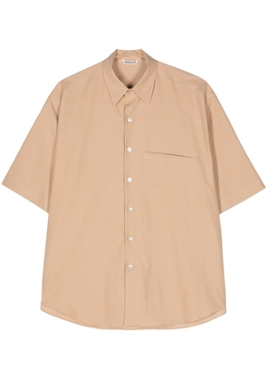 Auralee short -sleeved cotton shirt - Neutrals