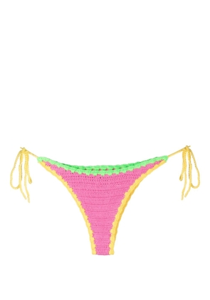 MC2 Saint Barth side-tie crochet bikini bottoms - Pink