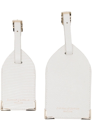 Aspinal Of London textured luggage tags set - White