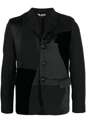 Black Comme Des Garçons patchwork single-breasted blazer