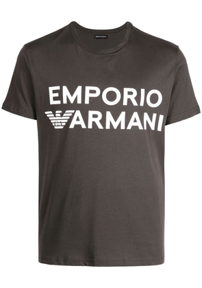 Emporio Armani logo-print cotton T-shirt - Grey
