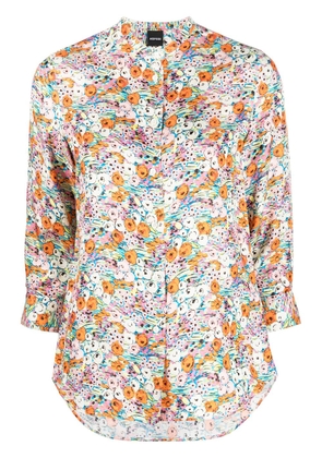 ASPESI floral-print silk-blend blouse - Pink