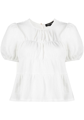 tout a coup short-sleeved ruched blouse - White